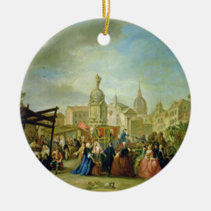 Den Madrid mässan i plazaen de la Cebeda (olja p Julgransprydnad Keramik