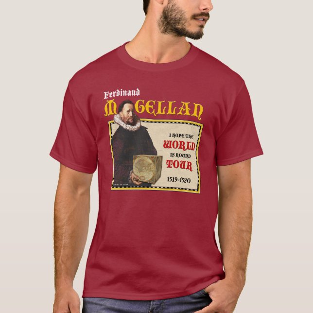 Den Magellan 1519 rundavärlden turnerar (manar T Shirt (Framsida)
