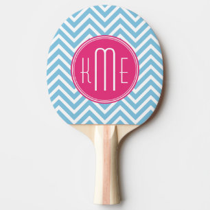 Den magentafärgade rosa monogramen med ljust - pingisracket