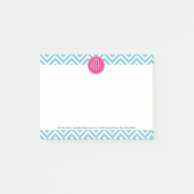 Den magentafärgade rosa monogramen med ljust - post-it block (Framsida)