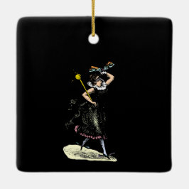 Den magiska damselflygkvinnan julgransprydnad keramik