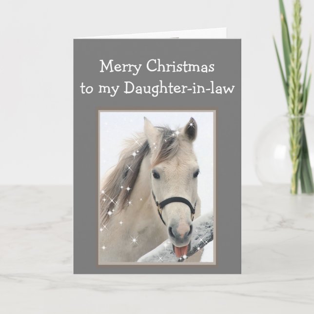 Den magiska juldottern-in-law Önskemål Horse Kort (Framsida)