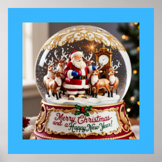 Den magiska jultomten Snö Globe Wall Art Poster
