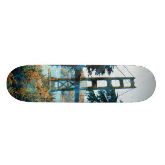 Den magiska solnedgången överbryggar Blue_orange Skateboard Bräda 20 Cm