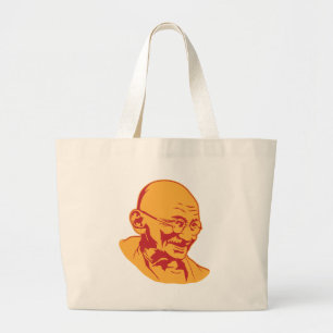 Den Mahatma Gandhi porträtttotot hänger lös Jumbo Tygkasse