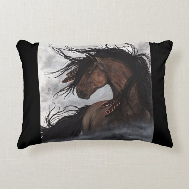 Den majestätiska hästen kudder den hem- dekoren prydnadskudde (Framsidan)