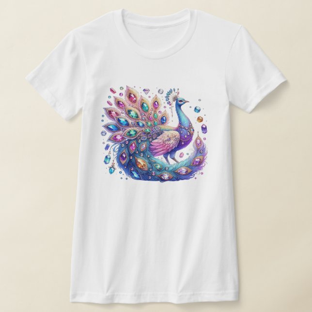 Den Majestätiska Påfågeln T Shirt (Laydown)