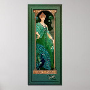 Den majestiska peacock av Élisabeth Sonrel Old Mas Poster