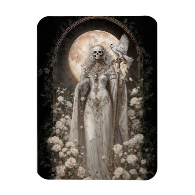 Den mäktiga damen Santa Muerte Magnet (Vertikal)