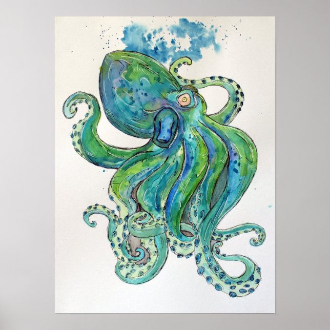 Den mäktige Grönten Kraken Poster (Framsidan)