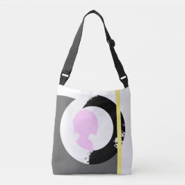 Den målade flickan "Rosa Silhouette" i väskan Axelväska