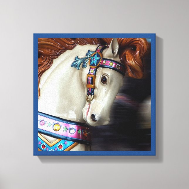 Den målade Horse Merry-go-round amusement park 7 Canvastryck (Framsida)