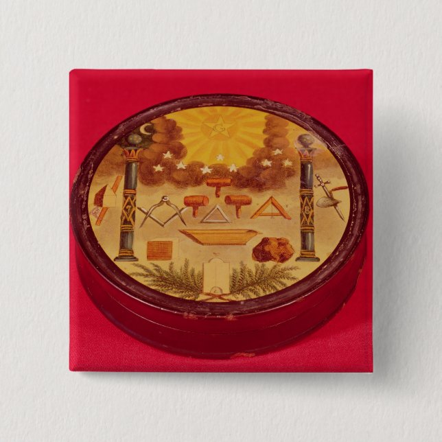 Den målade ovalen boxas, med symboler av knapp (Framsida)