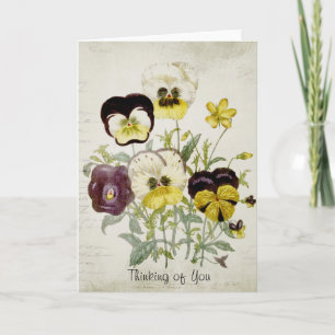 Den målade vintageblommabuketten skrivar 1 kort