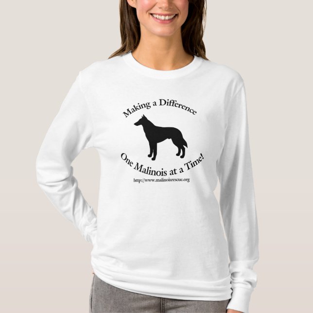 Den Malinois räddingen skapar en skillnad T-shirt (Framsida)