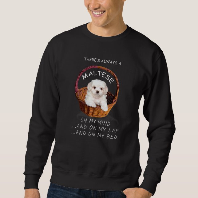 Den maltesiska Hund är på minnen, valp 2 Lång Ärmad Tröja (Framsida)