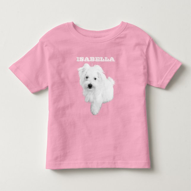 Den maltesiska hundvalpen, Cutest, Hund T Shirt (Framsida)