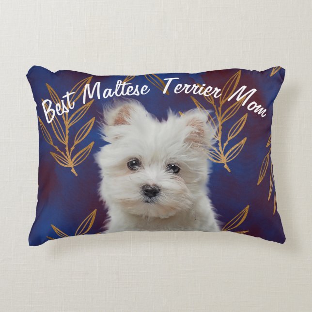 Den maltesiska terrier Mamma accent Pillow Prydnadskudde (Framsidan)