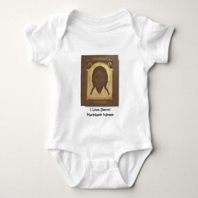 Den Mandylion Kristus, älskar jag Jesus! Tee Shirt (Framsida)