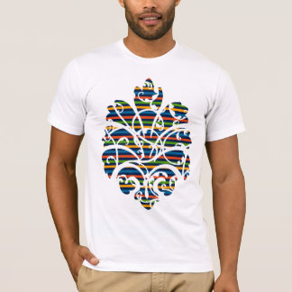 den mång- randen bläddrar medaljongutklipp tee shirt