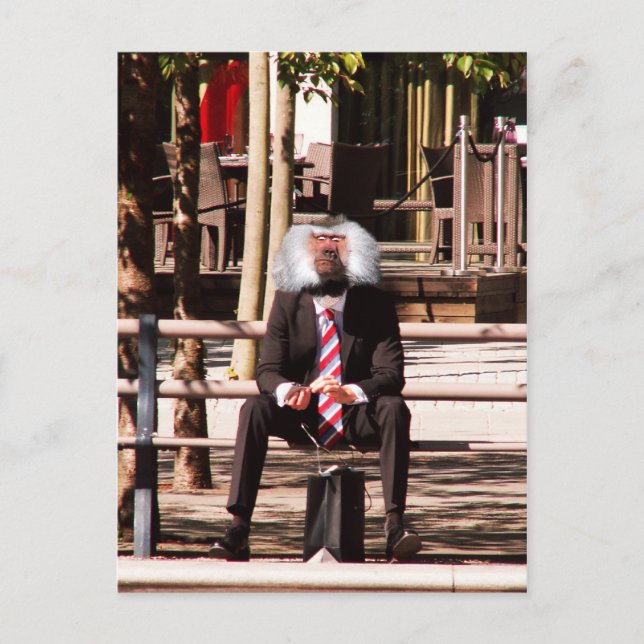 Den männskliga apan vykort (Framsida)