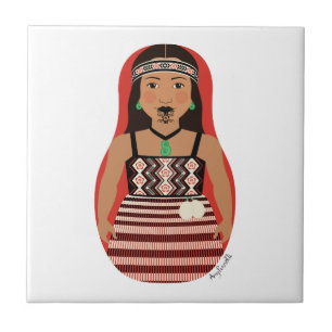 Den Maori dansare Matryoshka belägger med tegel Kakelplatta