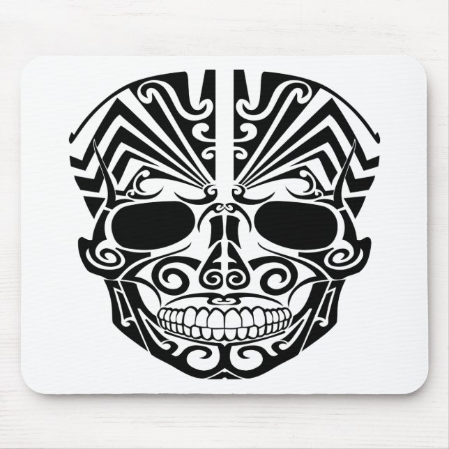 Den Maori tatueringen maskerar skallen Musmatta (Framsidan)