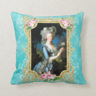 Den Marie Antoinette blåttRosa damascenan Pillow Kudde