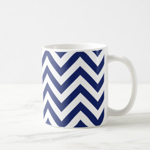 Den marinblå och vitsicksacken görar randig kaffemugg