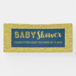Den marinblåa guld- glitterbaby shower