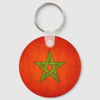 Den marockanska Flagga nyckelkedja Nyckelring