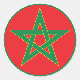 Den marockanska Flagga Round Sticker. Runt Klistermärke