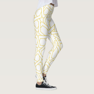 Den marockanska konstdesignen i guld färg leggings