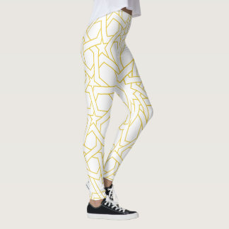 Den marockanska konstdesignen i guld färg leggings