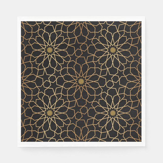Den marockanska moderna Guld Svarta Medelhavet Mön Pappersservett (Framsidan)