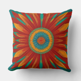 Den marockanska rödblåblåblomman från stil guld kudde