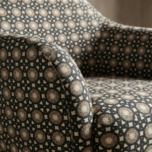 Den marockanska Snyggten Black & Beige Geometric M Tyg
