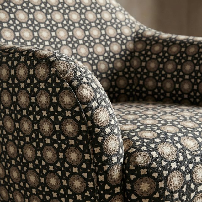 Den marockanska Snyggten Black & Beige Geometric M Tyg (Skapare uppladdad)