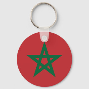 Den Marocko flagga knäppas Keychain Nyckelring