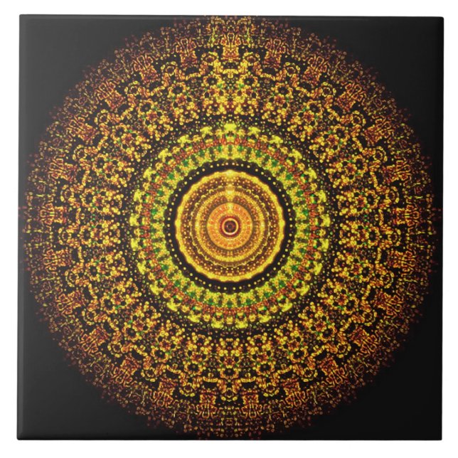 Den Martian Aztec mandalaen belägger med tegel Kakelplatta (Framsidan)