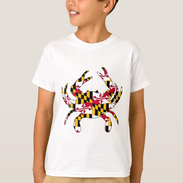 Den Maryland flagga vågigt krabban T-shirt (Framsida)