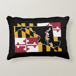 Den Maryland flagga w/state formar Prydnadskudde