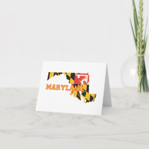 Den Maryland statlig flagga och kartaShape noterar Kort