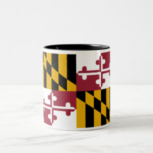Den Maryland statlig flagga Två-Tonar kaffemuggen Två-Tonad Mugg