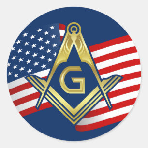 Den Masonic frimuraren för flaggaklistermärkear Runt Klistermärke