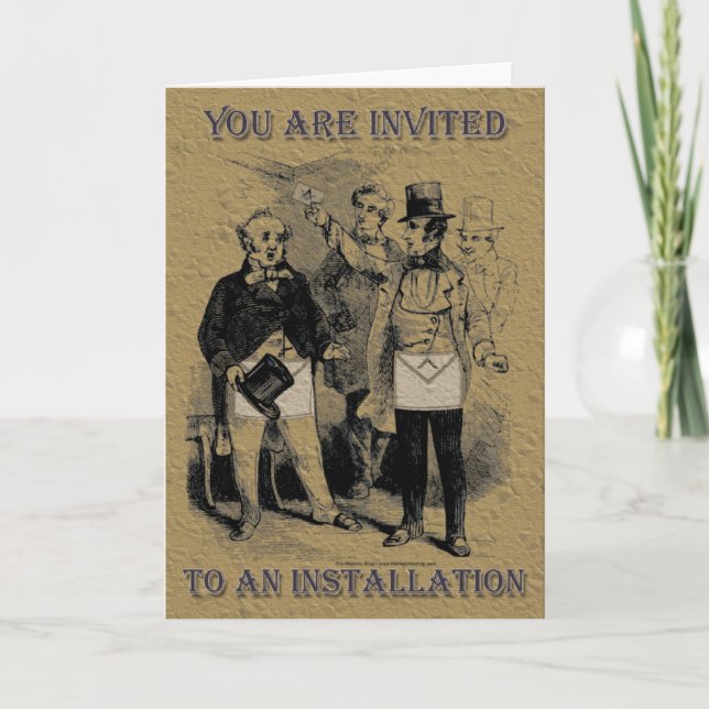 Den Masonic installationsinbjudan Inbjudan (Framsida)