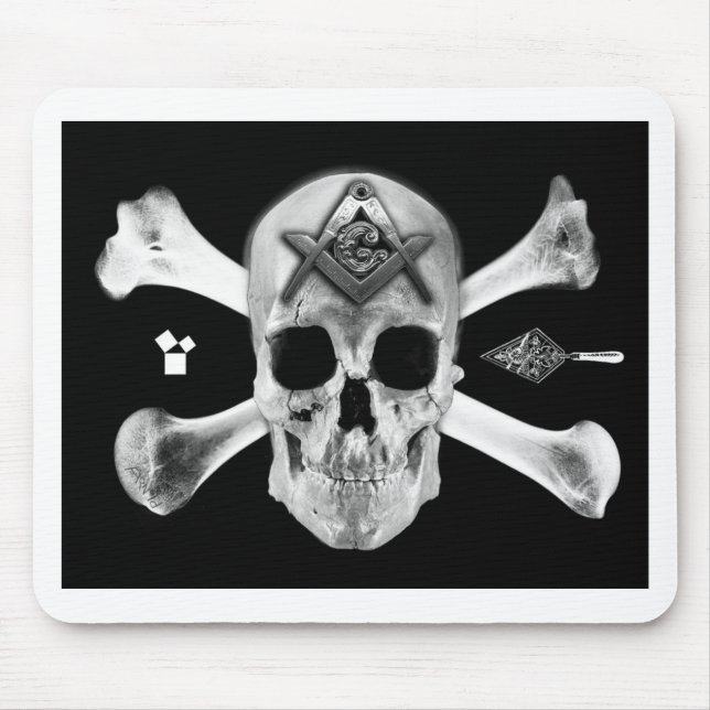 Den Masonic skallen & ben, kvadrerar och Musmatta (Framsidan)