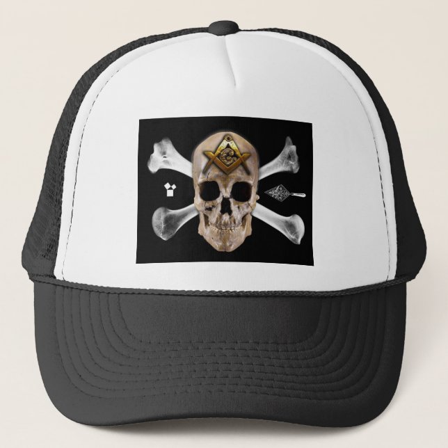 Den Masonic skallen & benkompasset kvadrerar Keps (Framsida)