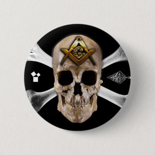 Den Masonic skallen & benkompasset kvadrerar Knapp