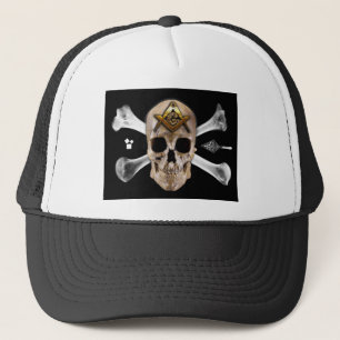Den Masonic skallen & benkompasset kvadrerar Truckerkeps